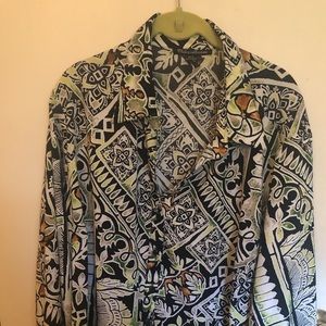 Club Z Fun Print Button Down Shirt Size 3X